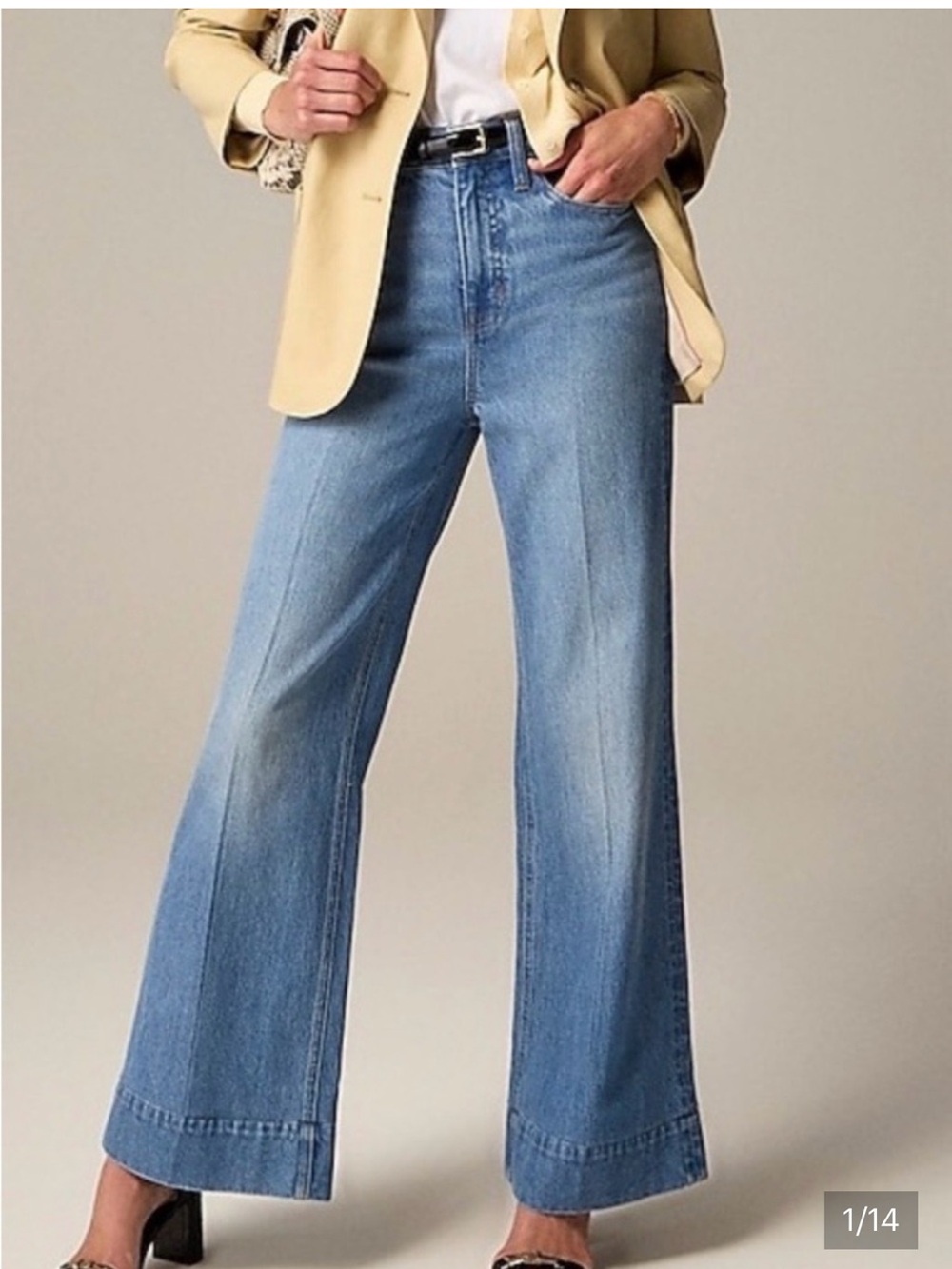 J.Crew Denim Trouser Chambray Blue High Rise Jeans